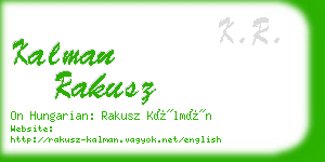 kalman rakusz business card